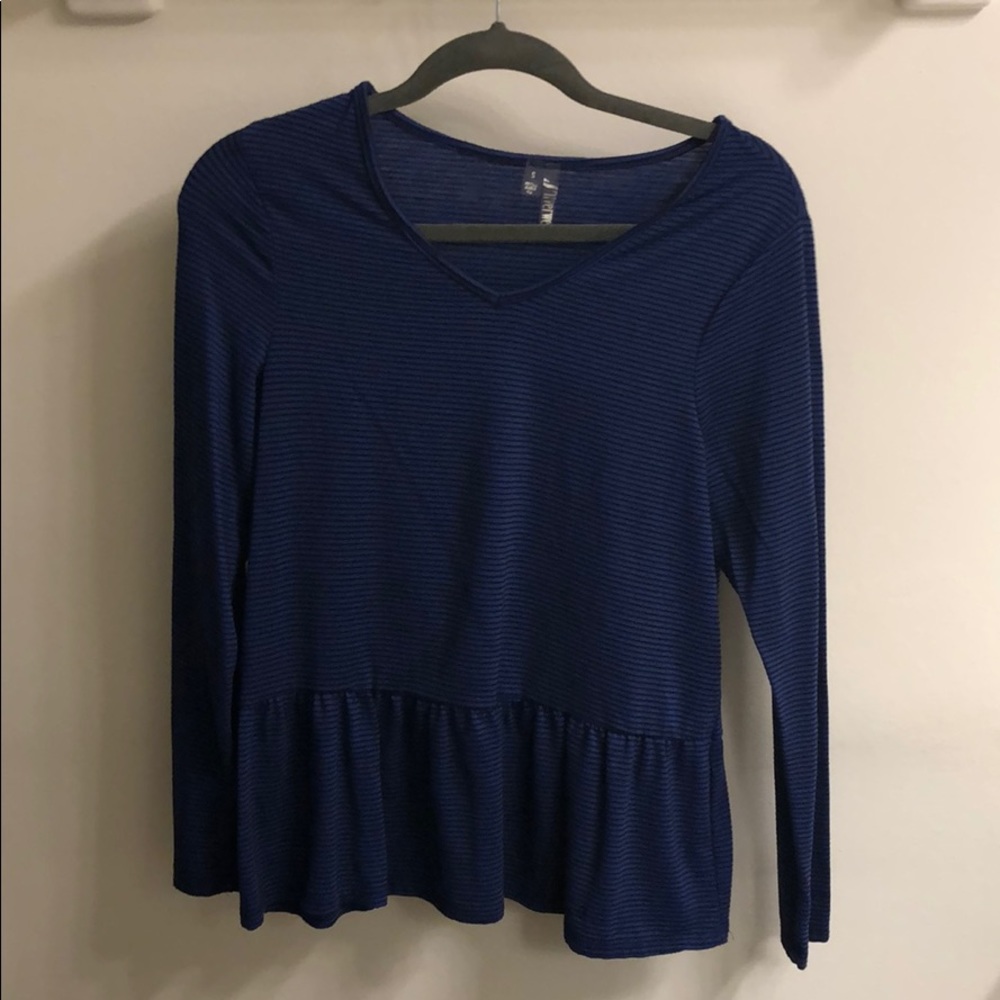 Black and Blue Striped Long Sleeve